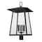 Z-Lite Rainer 6 Light Outdoor Post Mount Fixture, 17.5in. W x 31.5in. H, Black 5015PHXXLR-BK - alternate 1
